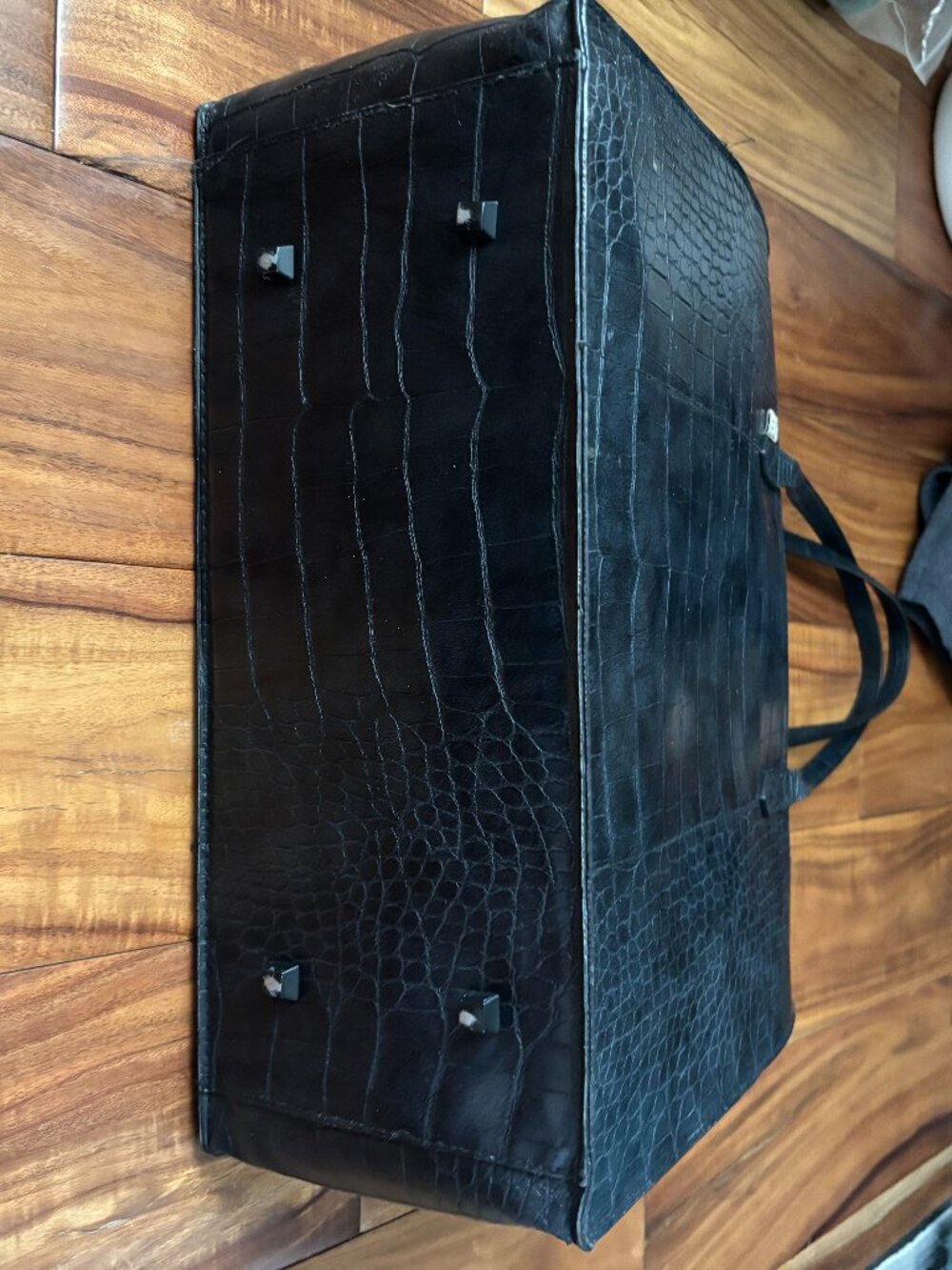 BÉIS The Work Tote in Black Croc - Laptop Bag - Includes Matching Pouch - Picture 2 of 9